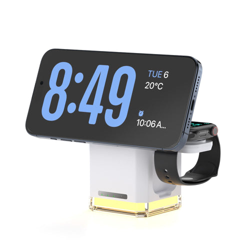 TWS iPhone 12-15 Series 30W Magnetic Charger Folding  LED bottom Base 3in1 Wireless Charger