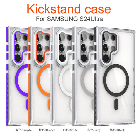 Samsung S25 ULTRA lens cover stand magnetic transparent phone case