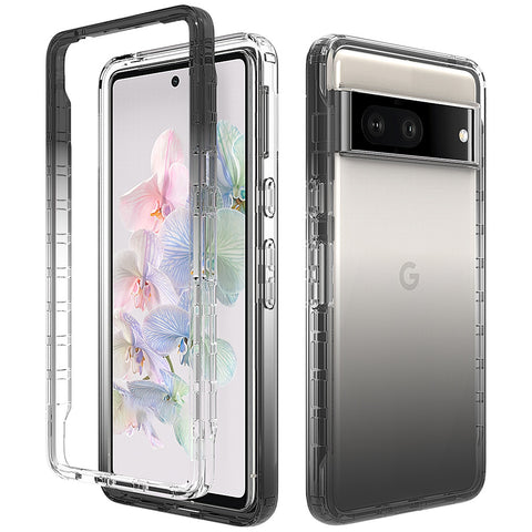 Google Pixel9pro 7A high-definition transparent gradient anti-drop two-in-one mobile phone case