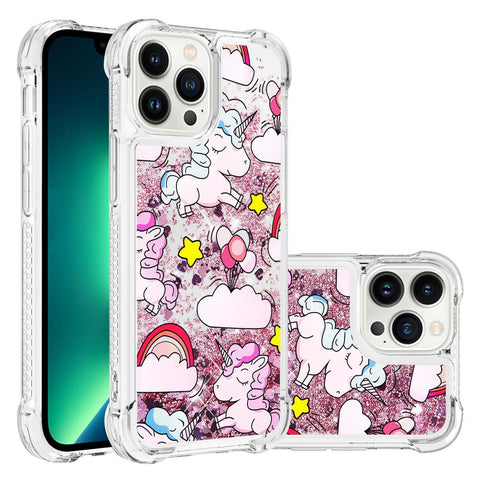 iPhone 16 pro max liquid quicksand four-corner anti-drop protection phone case