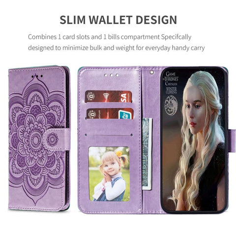 iPhone 16 pro max Mandala flip cover leather full cover anti-drop mobile phone case