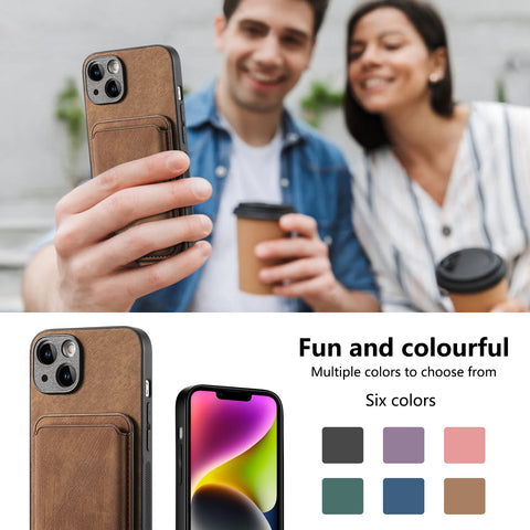 iPhone16 Magsafe solid-color fine-hole card case magnetic case protection cover