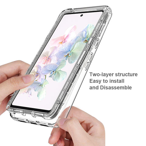 Google Pixel9pro 7A high-definition transparent gradient anti-drop two-in-one mobile phone case