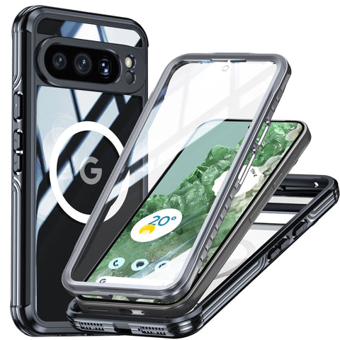 Google Pixel9/9Pro XL transparent three-proof sealed anti-drop dust-proof phone case