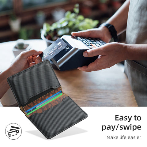 Magnetic leather wallet mobile phone holder