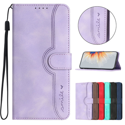 Samsung X Cover7 A24 Smile solid color card wallet mobile phone case