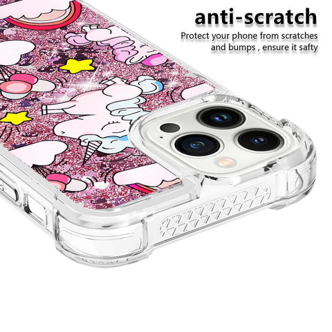 iPhone 16 pro max liquid quicksand four-corner anti-drop protection phone case