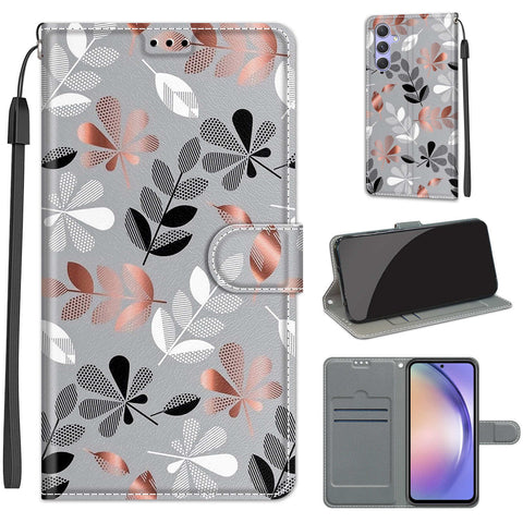 Samsung A54/A14 M53/A33 painted flip cover card wallet mobile phone case