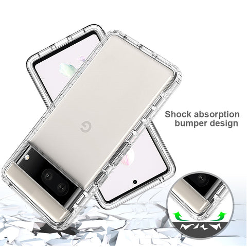 Google Pixel9pro 7A high-definition transparent gradient anti-drop two-in-one mobile phone case