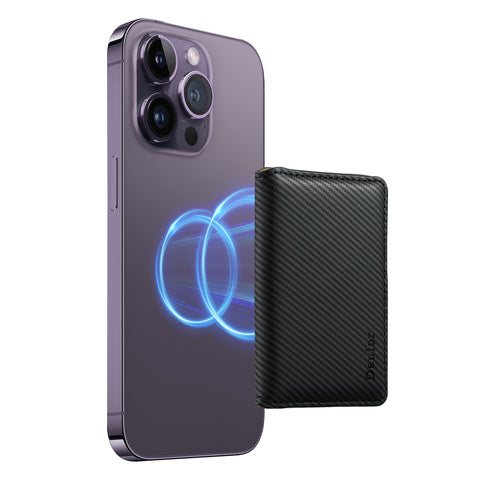 Magnetic leather wallet mobile phone holder