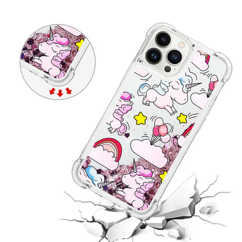 iPhone 16 pro max liquid quicksand four-corner anti-drop protection phone case