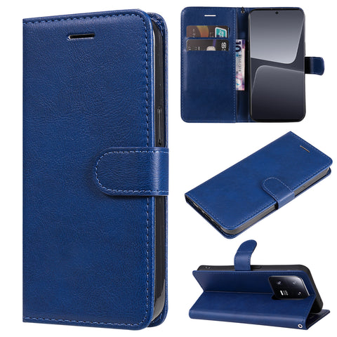 Samsung S25 Ultra A9 anti-drop flip cover card wallet solid color leather phone case