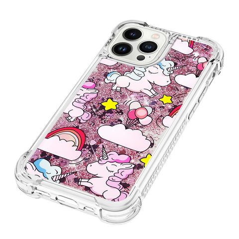 iPhone 16 pro max liquid quicksand four-corner anti-drop protection phone case