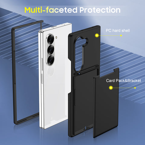 Samsung zfold6 foldable card case holder anti-drop PC mobile phone protective case