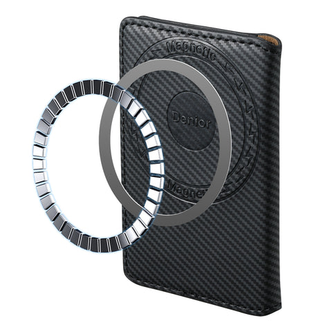 Magnetic leather wallet mobile phone holder