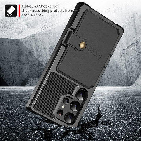 Samsung S25 S24 ultras23F Card Wallet Anti-drop Phone Case Protective Cover