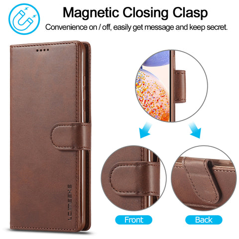 Samsung A56, A55, A15 flip cover card wallet cowhide leather phone case