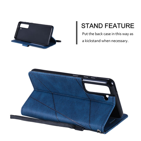Samsung A56 rhombic flip card wallet with skin-feel spliced mobile phone case