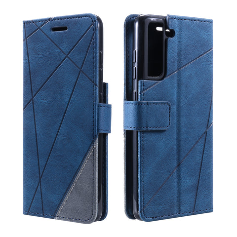 Samsung A56 rhombic flip card wallet with skin-feel spliced mobile phone case