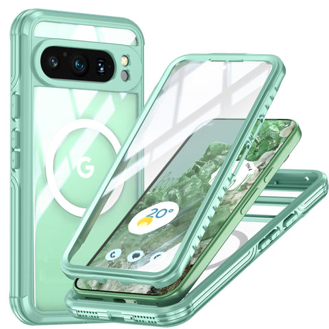 Google Pixel9/9Pro XL transparent three-proof sealed anti-drop dust-proof phone case
