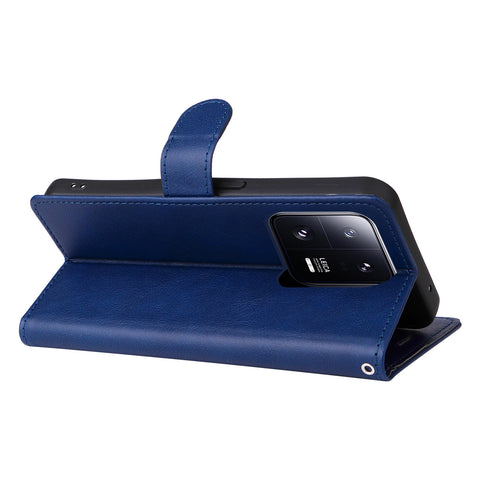 Samsung S25 Ultra A9 anti-drop flip cover card wallet solid color leather phone case