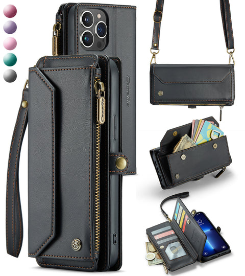 iPhone Card-insertable Shockprooof Leather Phone Case Bag