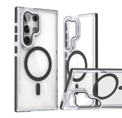 Samsung S25 ULTRA lens cover stand magnetic transparent phone case