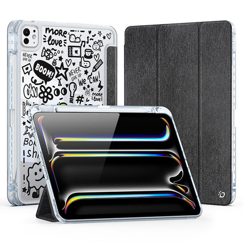iPad Pro11 Air13 triple folding pen slot painted tablet Protect case