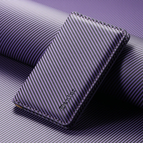 Magnetic leather wallet mobile phone holder