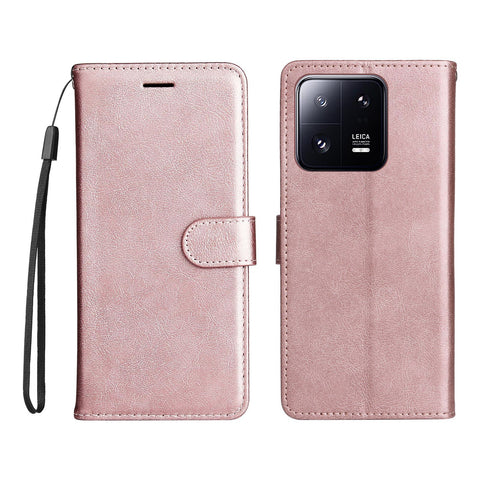 Samsung S25 Ultra A9 anti-drop flip cover card wallet solid color leather phone case