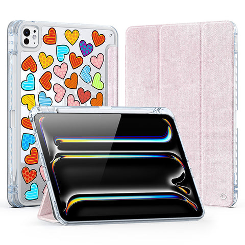 iPad Pro11 Air13 triple folding pen slot painted tablet Protect case