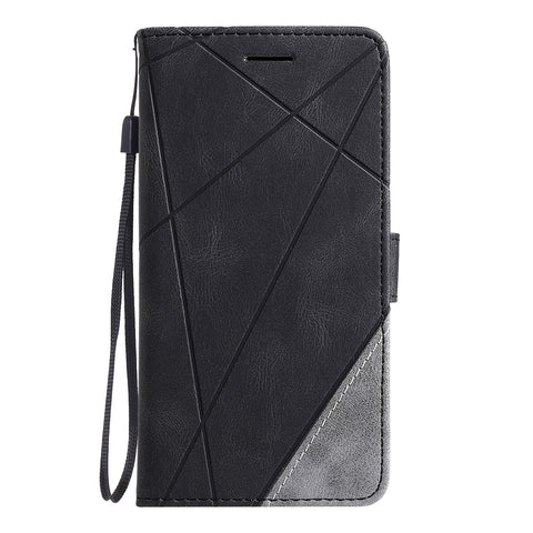 Samsung A56 rhombic flip card wallet with skin-feel spliced mobile phone case