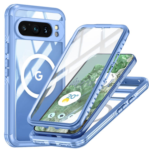 Google Pixel9/9Pro XL transparent three-proof sealed anti-drop dust-proof phone case