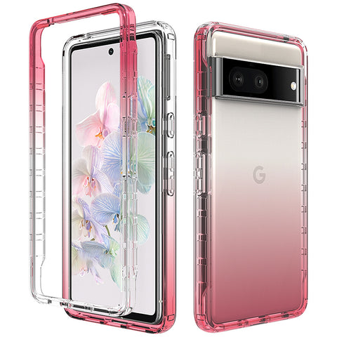 Google Pixel9pro 7A high-definition transparent gradient anti-drop two-in-one mobile phone case