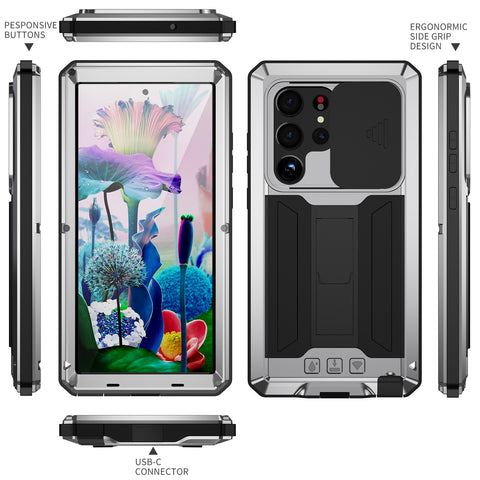 Samsung S25 Ultra silicone metal fall droof phone case