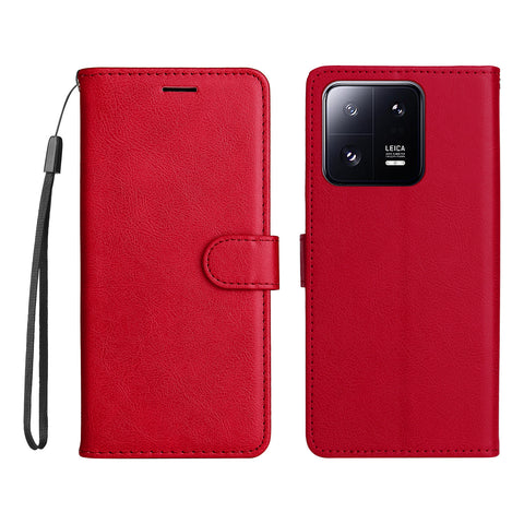 Samsung S25 Ultra A9 anti-drop flip cover card wallet solid color leather phone case