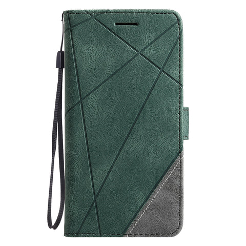 Samsung A56 rhombic flip card wallet with skin-feel spliced mobile phone case