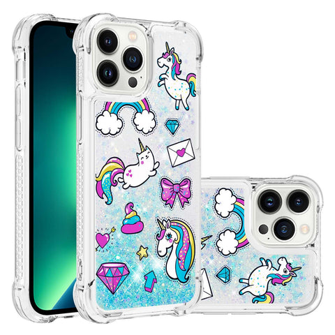 iPhone 16 pro max liquid quicksand four-corner anti-drop protection phone case