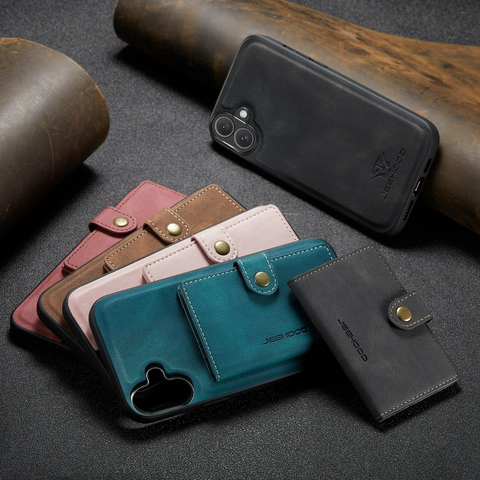 Detachable Magnetic Card Holder Leather TPU Phone Cover