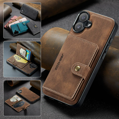 Detachable Magnetic Card Holder Leather TPU Phone Cover