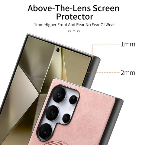 Samsung Galaxy S25 Ultra Leather Compatible with MagSafe Skin-touch Phone Back Cover