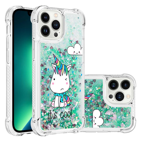iPhone 16 pro max liquid quicksand four-corner anti-drop protection phone case