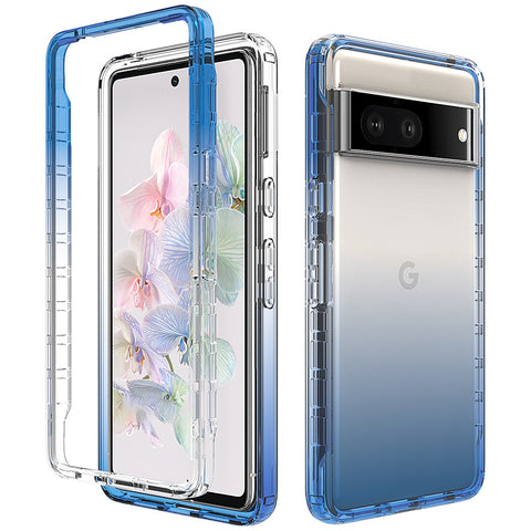 Google Pixel9pro 7A high-definition transparent gradient anti-drop two-in-one mobile phone case