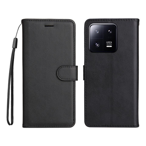 Samsung S25 Ultra A9 anti-drop flip cover card wallet solid color leather phone case