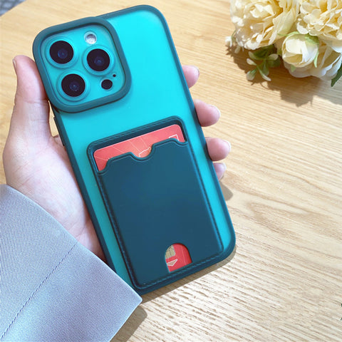 Huawei iPhone Russian three-in-one solid color skin-feel SIM card phone protection phone case