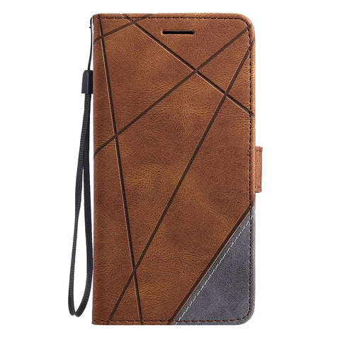 Samsung A56 rhombic flip card wallet with skin-feel spliced mobile phone case