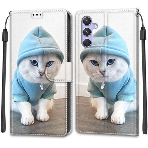 Samsung A54/A14 M53/A33 painted flip cover card wallet mobile phone case