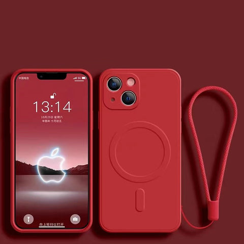 iPhone16 liquid silicone magnetic phone case protective cover