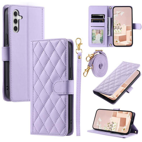 Samsung S24 A55 crossbody card diamond-shaped card slot flip cover phone case