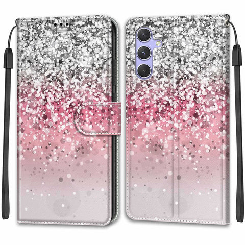 Samsung A54/A14 M53/A33 painted flip cover card wallet mobile phone case
